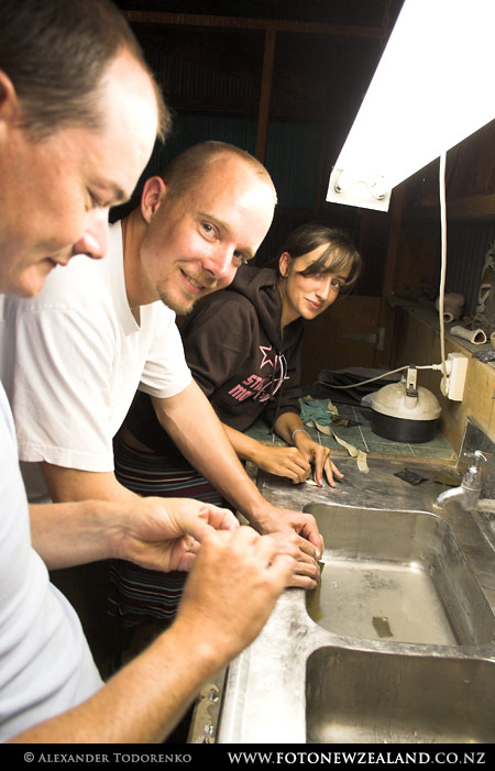 Bone carvers or polishers to be precise :), Rangitukia, New Zealand