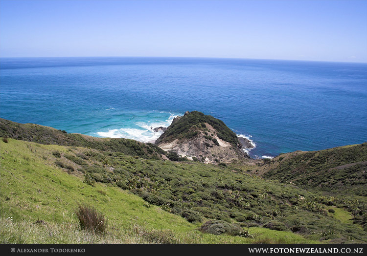 Cape Reinga. Lookout to the right, Cape Reinga, New Zealand