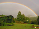 Rainbow in farmland
