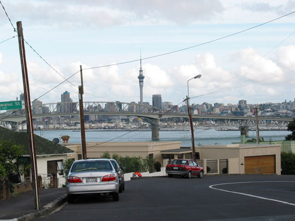 View from Northcote, Harbour Bridge, Northcote, North Shore, Auckland, New Zealand