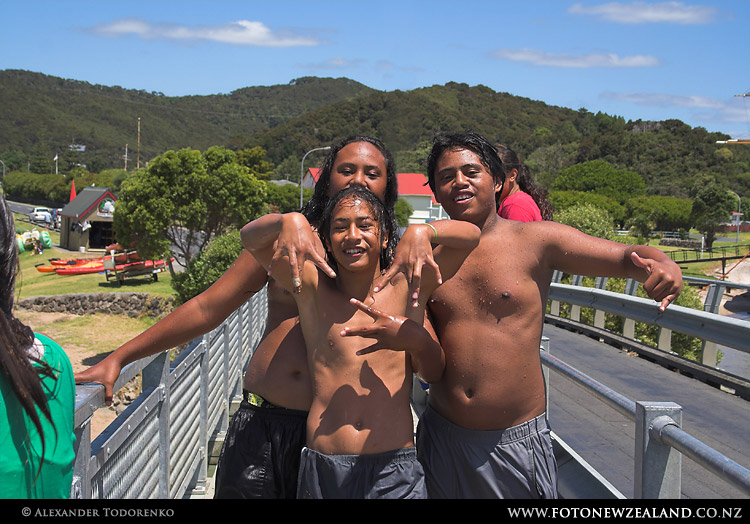 Maori Boys, Waitangi, New Zealand