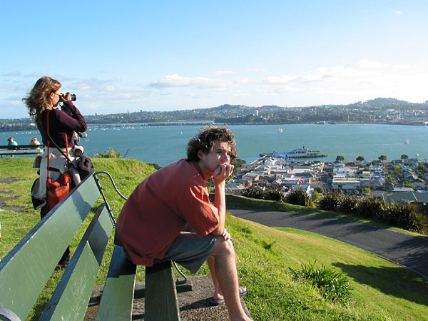 Bench at the top of Mt Victoria, Auckland, New Zealand