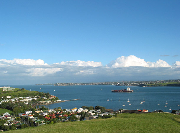 Harbour view from Mt Victoria, Auckland, New Zealand
