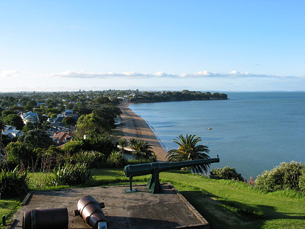 Cheltenham Beach and North Head gun, Auckland, New Zealand