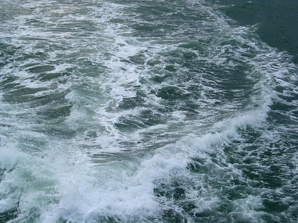 Swirling water behind a ferry, Auckland, New Zealand