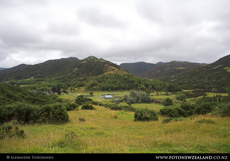 Our farm stay far below, Rangitukia, New Zealand