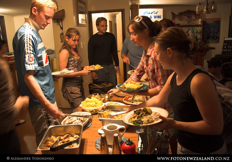 Nice dinner in Te Kaha, New Zealand