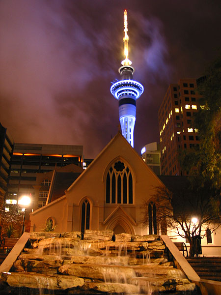 Night Auckland. Sky Tower, Auckland, New Zealand