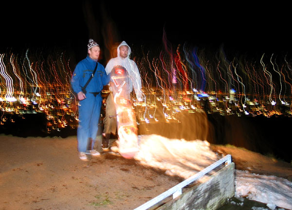 Snow on the top of Mt Eden, Mt Eden, Auckland, New Zealand