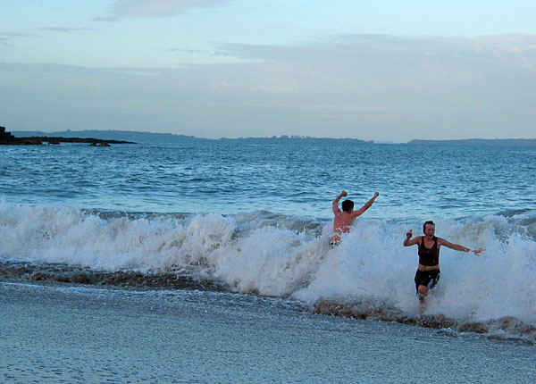 Storming the waves, Thorne Bay, Auckland, New Zealand