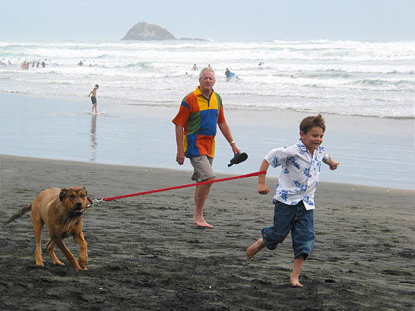Joy. Muriwai Beach, Auckland, New Zealand