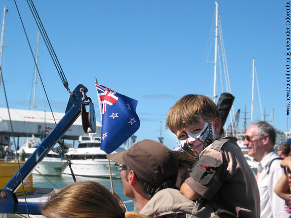 America's Cup. Team New Zealand supporters, Auckland, New Zealand