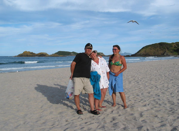 Papa, Mama and Natasha, Ocean Beach, Whangarei, New Zealand