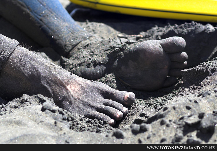 Black sand at Piha Beach, Auckland, New Zealand