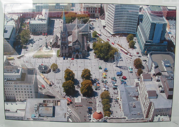 Cathedral Square in Christchurch. Aerial, not mine, reproduction. :), Christchurch, New Zealand