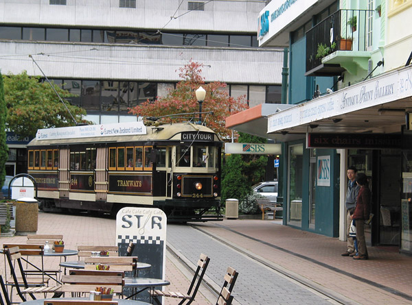 Retro tram in Christchurch, Christchurch, New Zealand