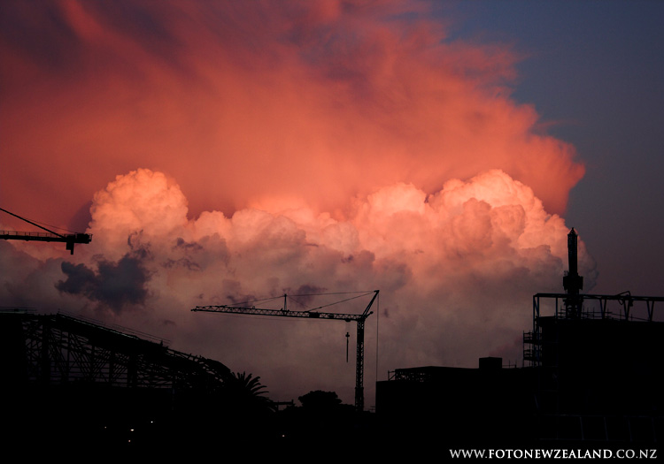 Fiery Sky, Auckland Central, New Zealand