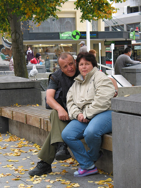 Pa and Ma in Christchurch, Cathedral Square, Christchurch, New Zealand