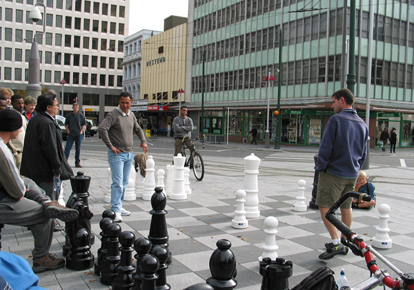 Street chess, Cathedral Square, Christchurch, New Zealand