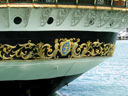 Amerigo Vespucci. Gold-plated stern