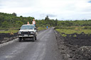 Rangitoto. Road through black lava fields