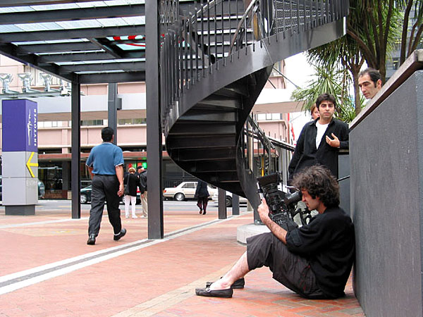 Cameraman in slippers, Auckland, New Zealand