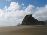 Piha Beach. Lion Rock