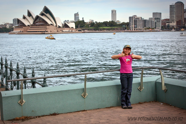 Bindi Sue Irwin in Sydney, Opera House in the background