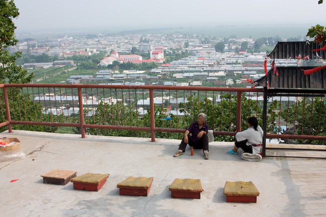 Buddhist prayer place at the top of the hill in Wudalianchi