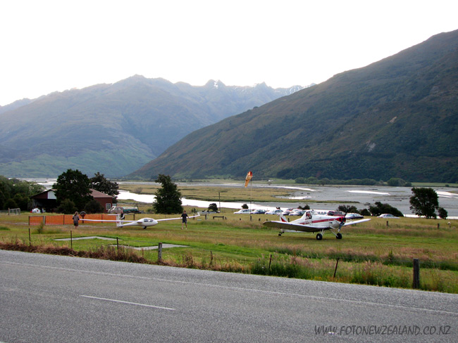 Makarora air field in New Zealand