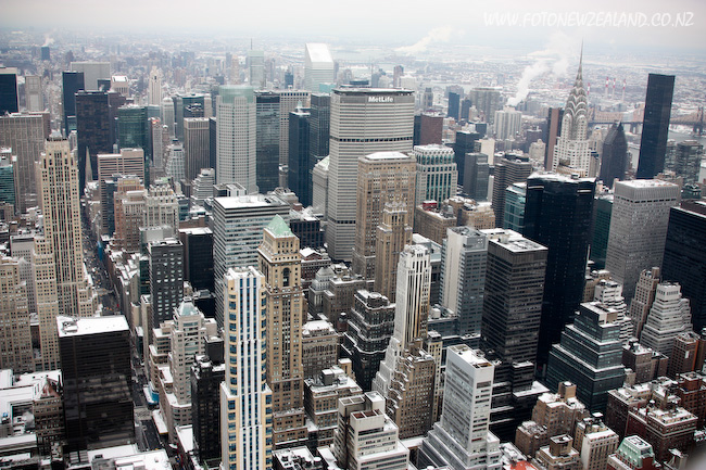 New York skyscrapers view from the observation deck of the Empire State Building