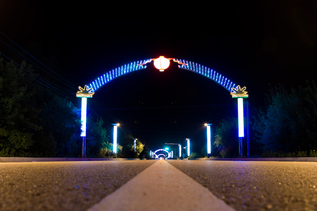 Illumination at night in Wudalianchi