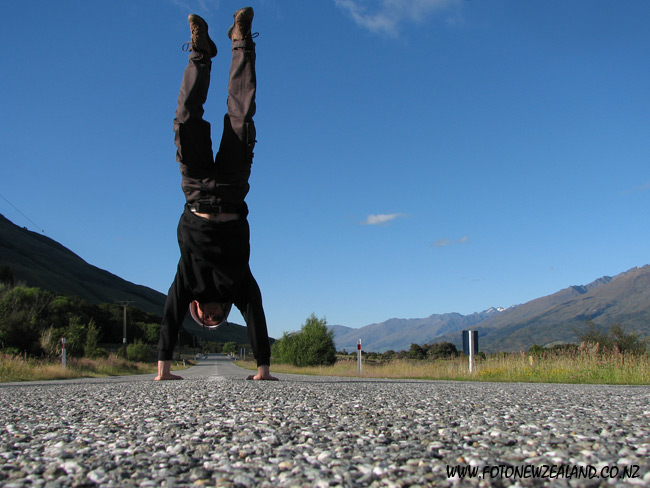 Upside-down in Makarora, New Zealand