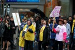 Maori protester with megaphone